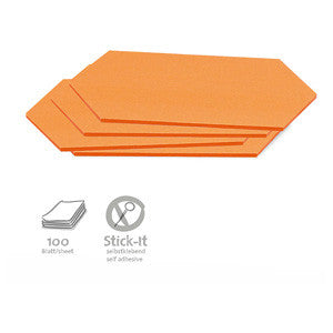 100 Stick-It Cards, rhombus, orange